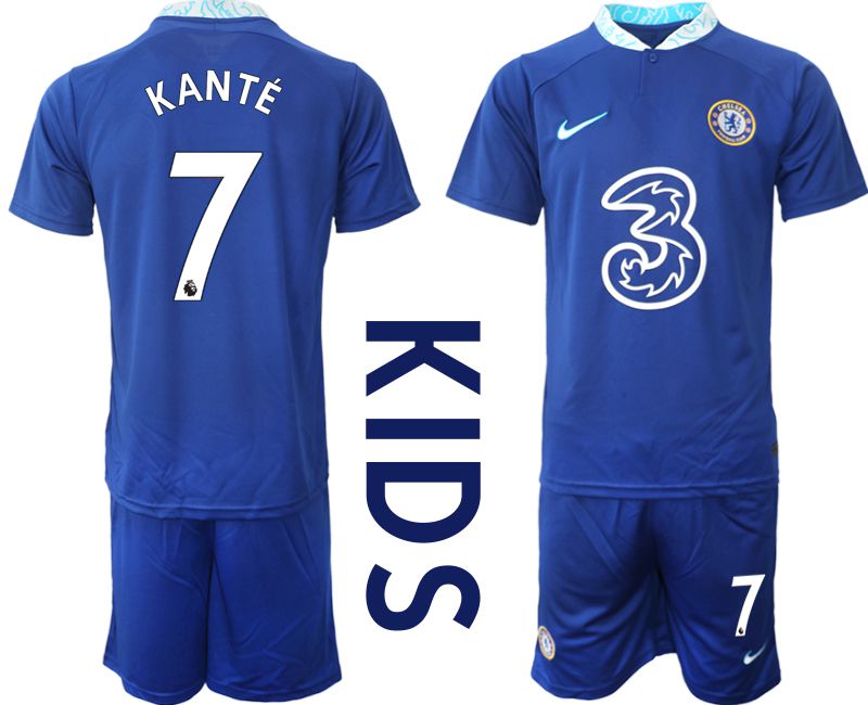 Youth 2022-2023 Club Chelsea FC home blue #7 Soccer Jersey->youth soccer jersey->Youth Jersey